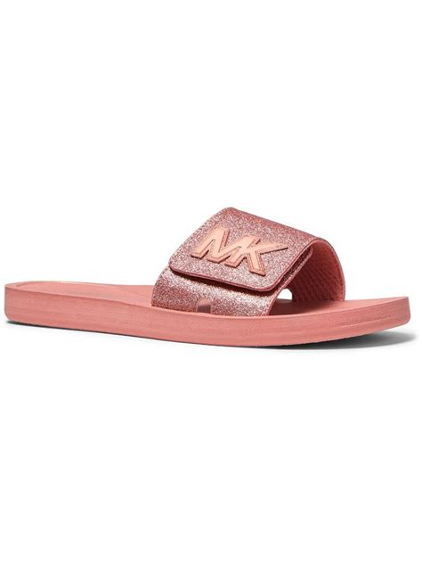 michael kors sandals pink|michael kors pink slide sandals.